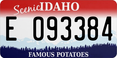 ID license plate E093384