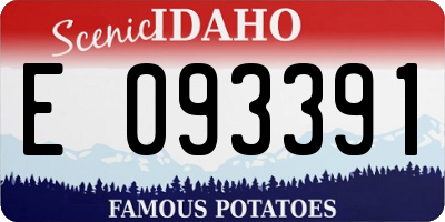 ID license plate E093391