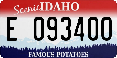 ID license plate E093400