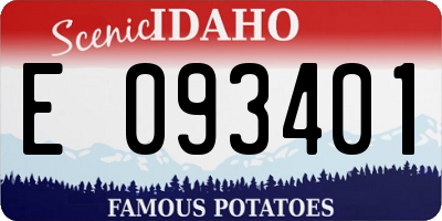 ID license plate E093401