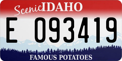 ID license plate E093419