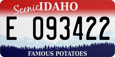 ID license plate E093422