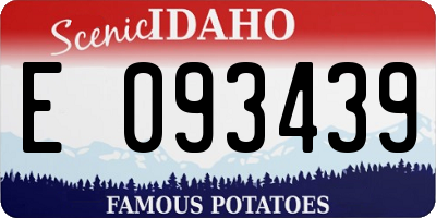 ID license plate E093439