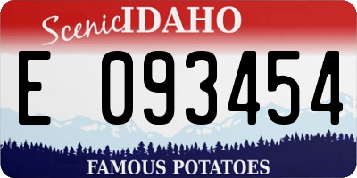 ID license plate E093454