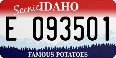 ID license plate E093501