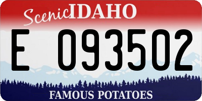 ID license plate E093502