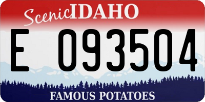 ID license plate E093504