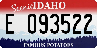 ID license plate E093522