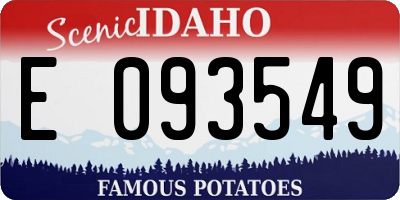 ID license plate E093549
