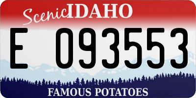 ID license plate E093553