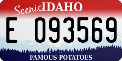 ID license plate E093569