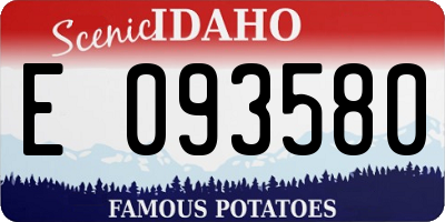 ID license plate E093580