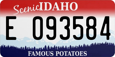 ID license plate E093584