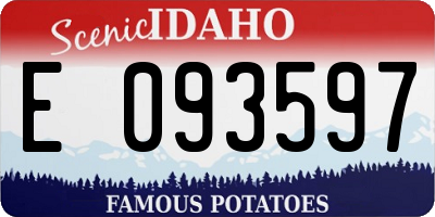 ID license plate E093597