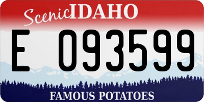 ID license plate E093599