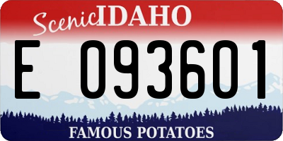 ID license plate E093601