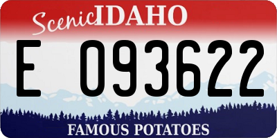 ID license plate E093622