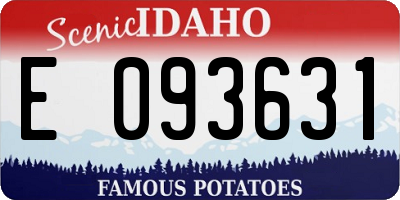 ID license plate E093631