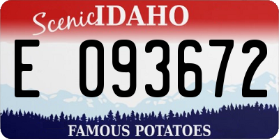 ID license plate E093672