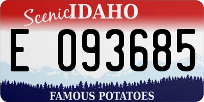 ID license plate E093685