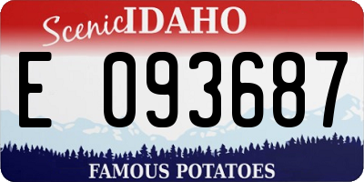 ID license plate E093687