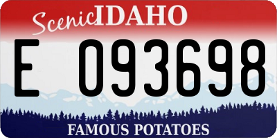ID license plate E093698