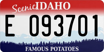 ID license plate E093701