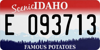 ID license plate E093713