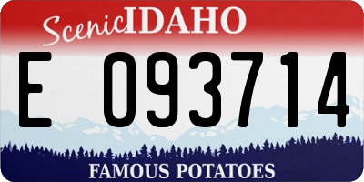 ID license plate E093714