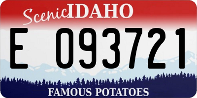 ID license plate E093721