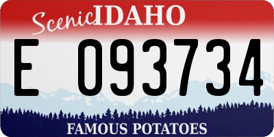 ID license plate E093734