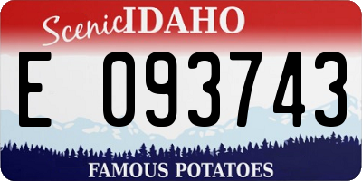 ID license plate E093743