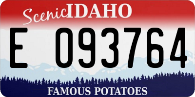 ID license plate E093764
