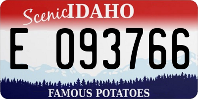 ID license plate E093766