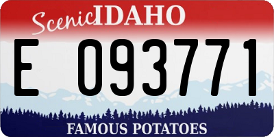 ID license plate E093771