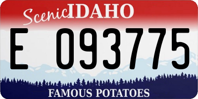 ID license plate E093775