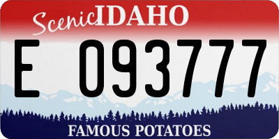 ID license plate E093777