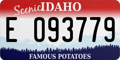 ID license plate E093779