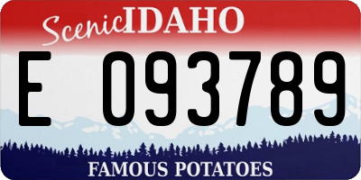 ID license plate E093789