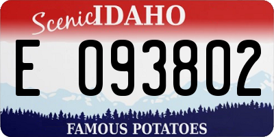 ID license plate E093802