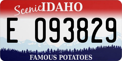 ID license plate E093829