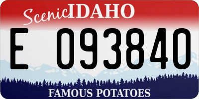ID license plate E093840