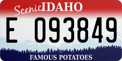 ID license plate E093849