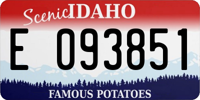 ID license plate E093851