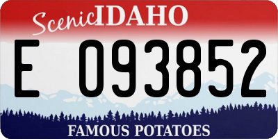 ID license plate E093852