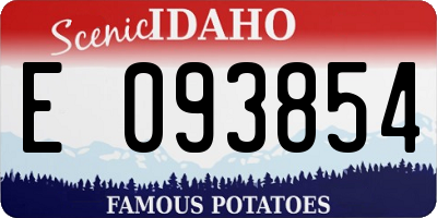 ID license plate E093854