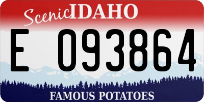 ID license plate E093864