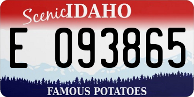 ID license plate E093865