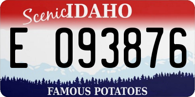 ID license plate E093876