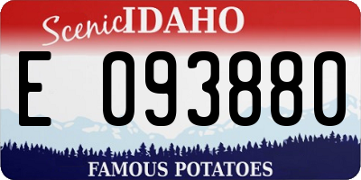 ID license plate E093880